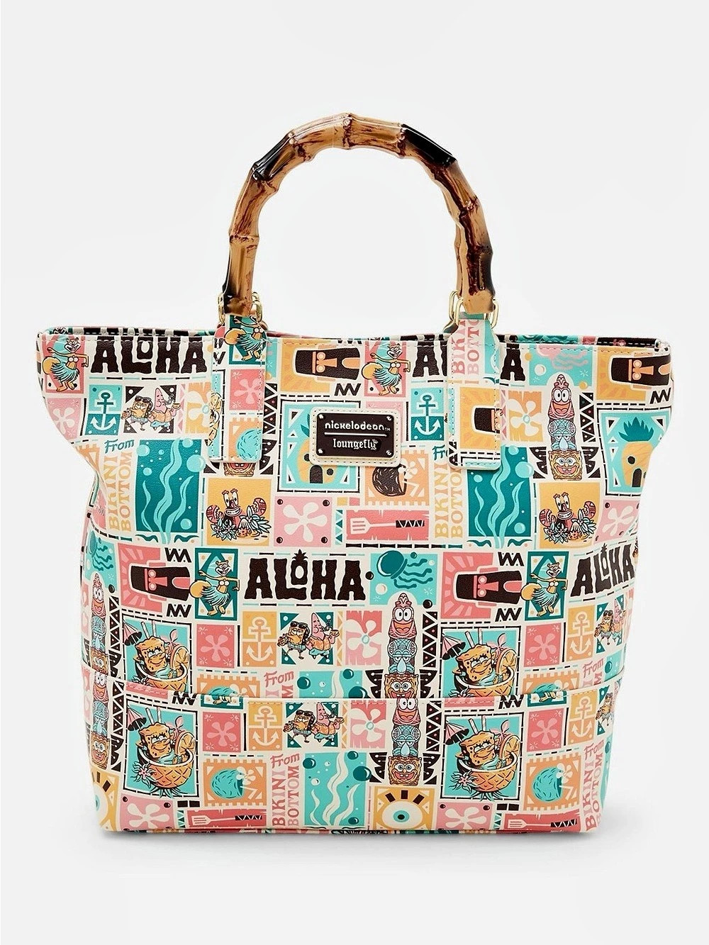 Loungefly SpongeBob SquarePants Characters Tropical Allover Print Tote Bag